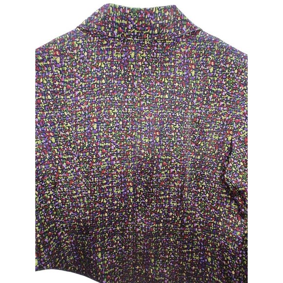 🌸 Talbots Petites Silk Blouse 8P Multicolor Abstract Print Button Down Top - Picture 13 of 15